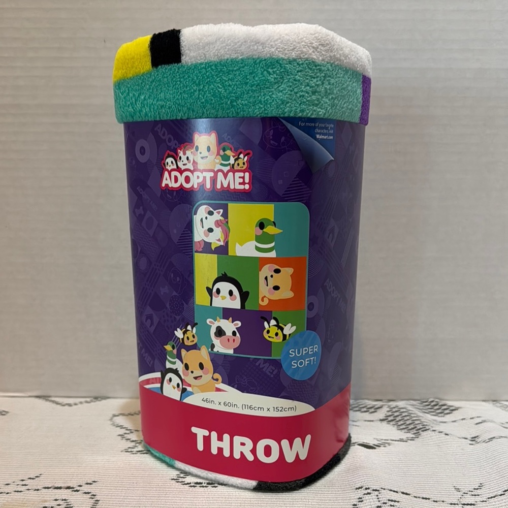 Roblox Adopt Me Pets Soft Throw Blanket Unicorn Penguin Cow Bee Cat Duck 46”x60”